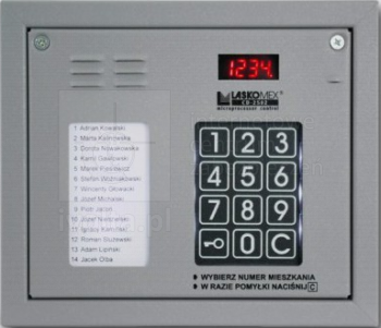 CP-2502NP-SILVER Panel audio z mini listą lokatorów , kolor srebrny, Laskomex